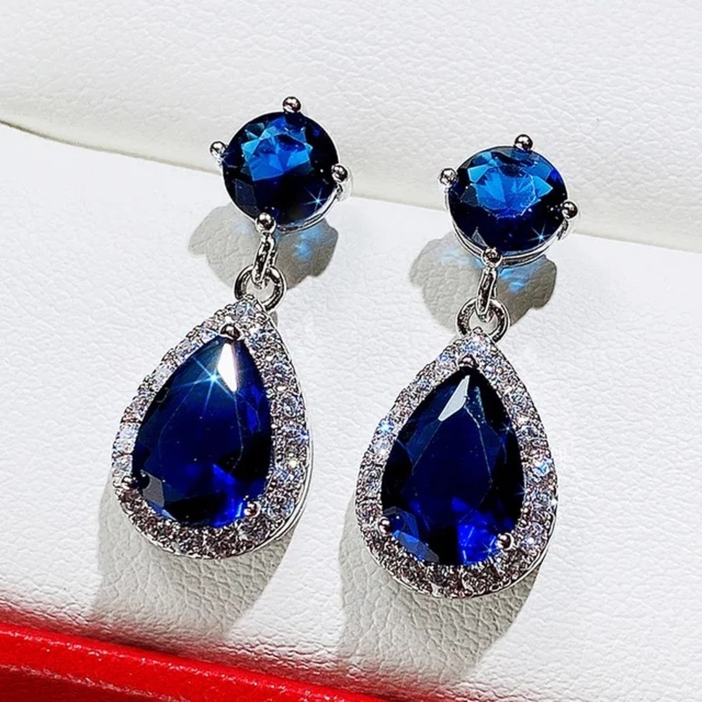 Luxury Water Drop Dangle Earrings Women - Picture 2 of 4